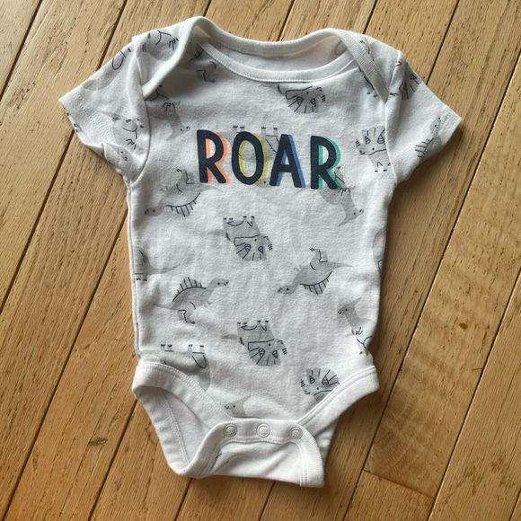 JUMPING BEANS Onesie Bodysuit Short Sleeve Roar Infant Baby Size Newborn - Picture 2 of 4